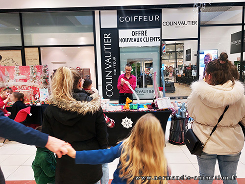 animation commercial e leclerc normandie manche calvados animateur sculpteur balon enfant