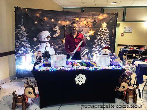 animation noel Manche Calvados Orne Normandie maquillage enfant sulpture ballon